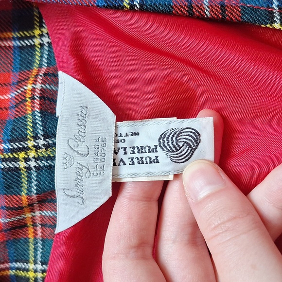 Red tartan vest 100% wool - Picture 3 of 4